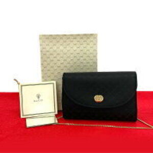 GUCCI GG Logo Satin Chain Shoulder Bag Black